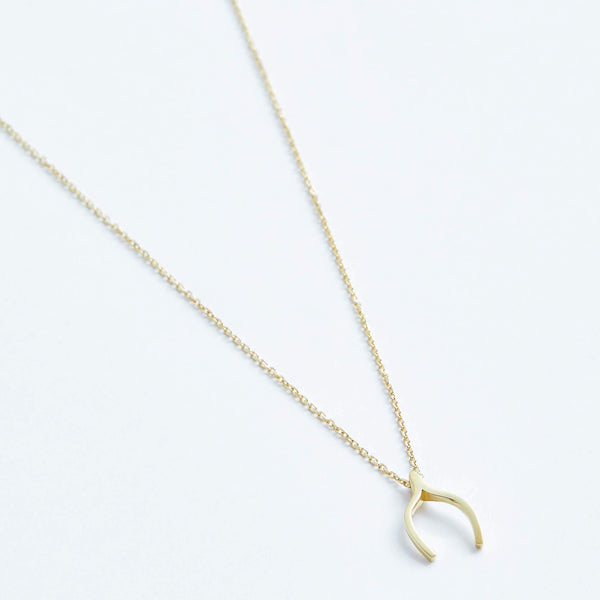Wishbone Necklace in Solid 14k Gold | Stephanie Grace Jewellery
