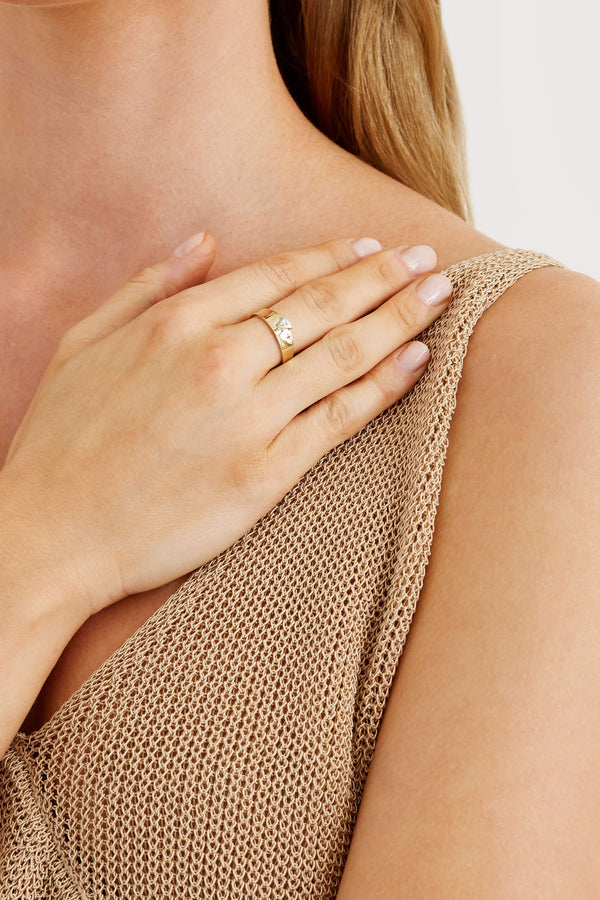 Wide Ring - Solid 14k Gold - Stephanie Grace Jewellery