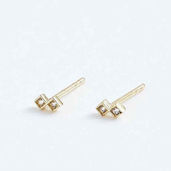 Duo Studs - Solid 14k Gold - Stephanie Grace Jewellery
