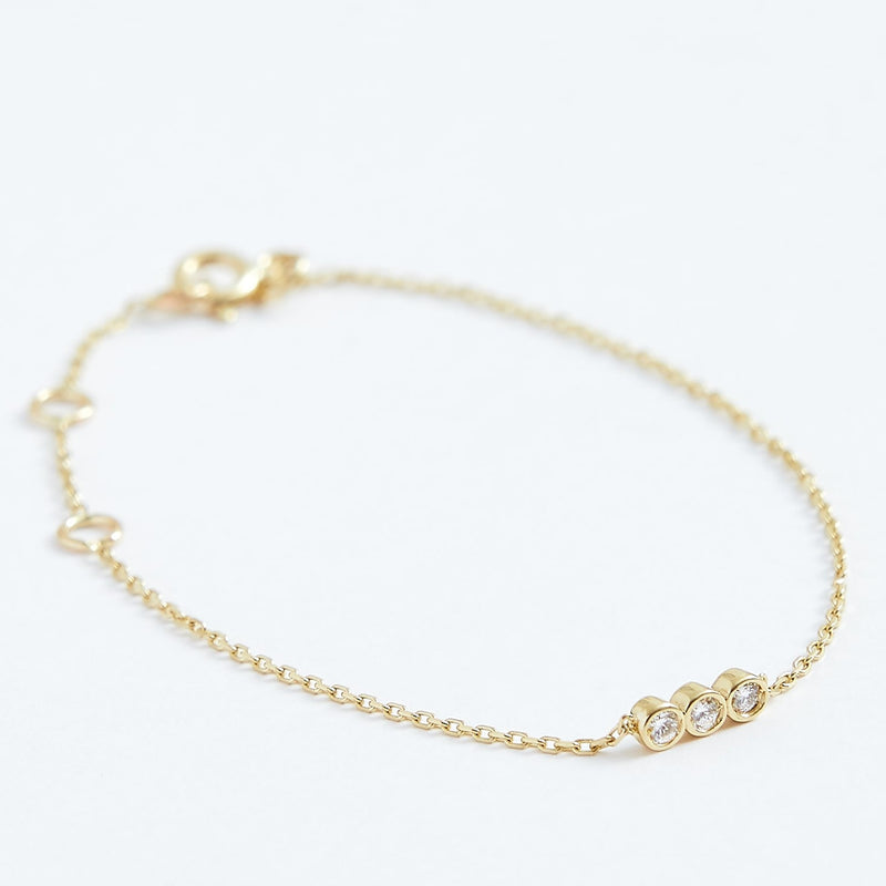 Shalosh Diamond Bracelet - Solid 14k Gold - Stephanie Grace Jewellery