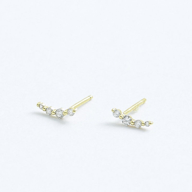 Stephanie Grace Jewellery- rising diamond studs- solid 14k gold