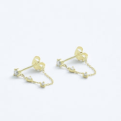Stephanie Grace Jewellery- diamond chain earrings- solid 14k gold