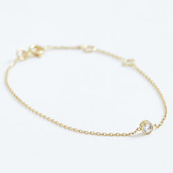 Solitaire Diamond Bracelet - Solid 14k Gold - Stephanie Grace Jewellery