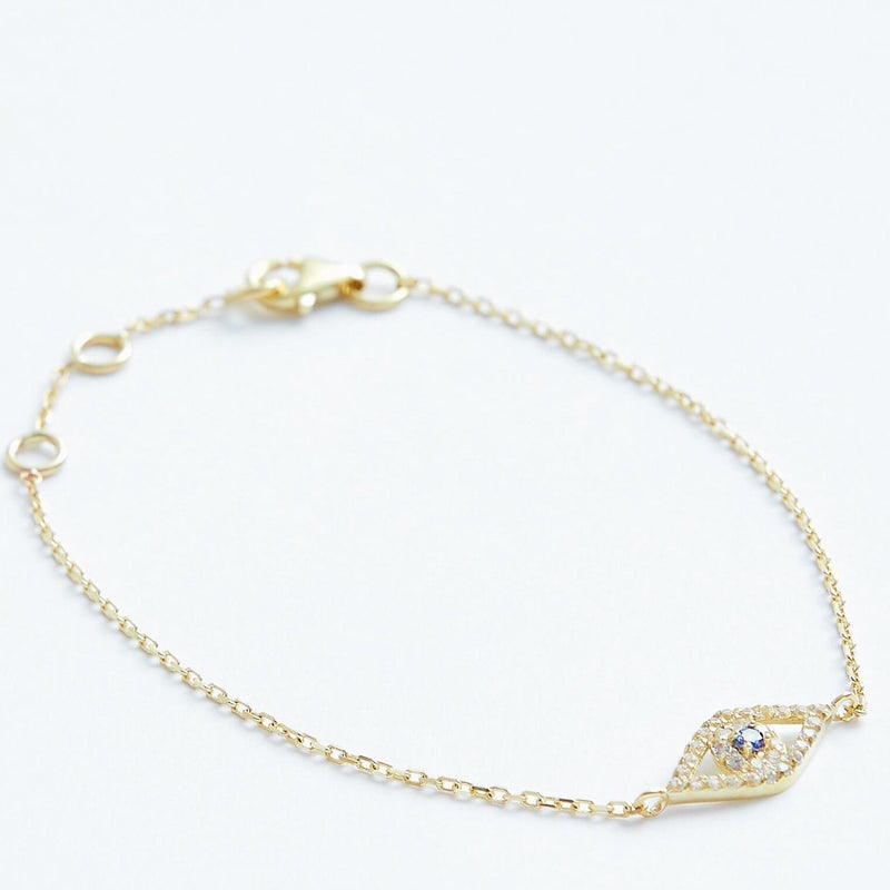 Protecting Eye Bracelet - Solid 14k Gold - Stephanie Grace Jewellery