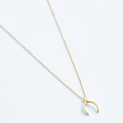 Wishbone Necklace in Solid 14k Gold | Stephanie Grace Jewellery