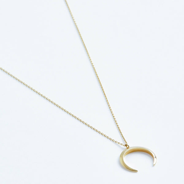 Crescent Moon Necklace in Solid 14k Gold | Stephanie Grace Jewellery