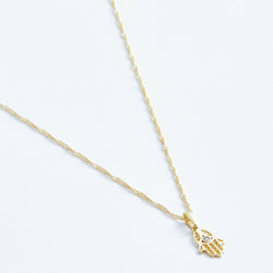 Hamsa Hand Necklace - Solid 14k Gold - Stephanie Grace Jewellery