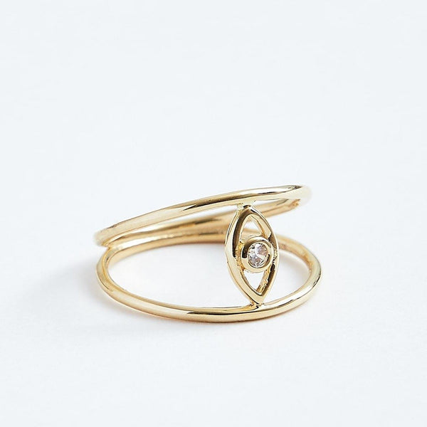 Evil Eye Ring - Solid 14k Gold - Stephanie Grace Jewellery