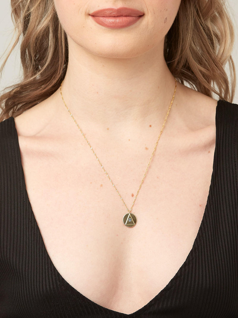 Third Eye Coin Necklace - Solid 14k Gold - Stephanie Grace Jewellery