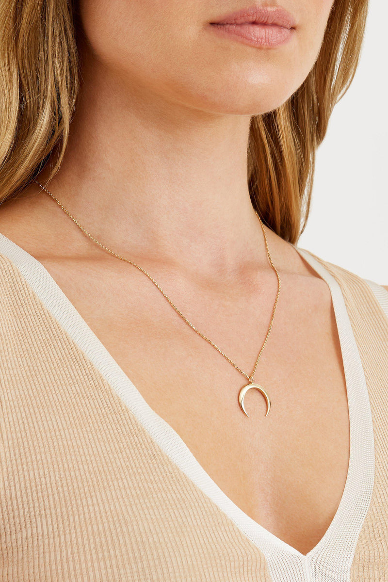 Crescent Moon Necklace - Solid 14k Gold - Stephanie Grace Jewellery