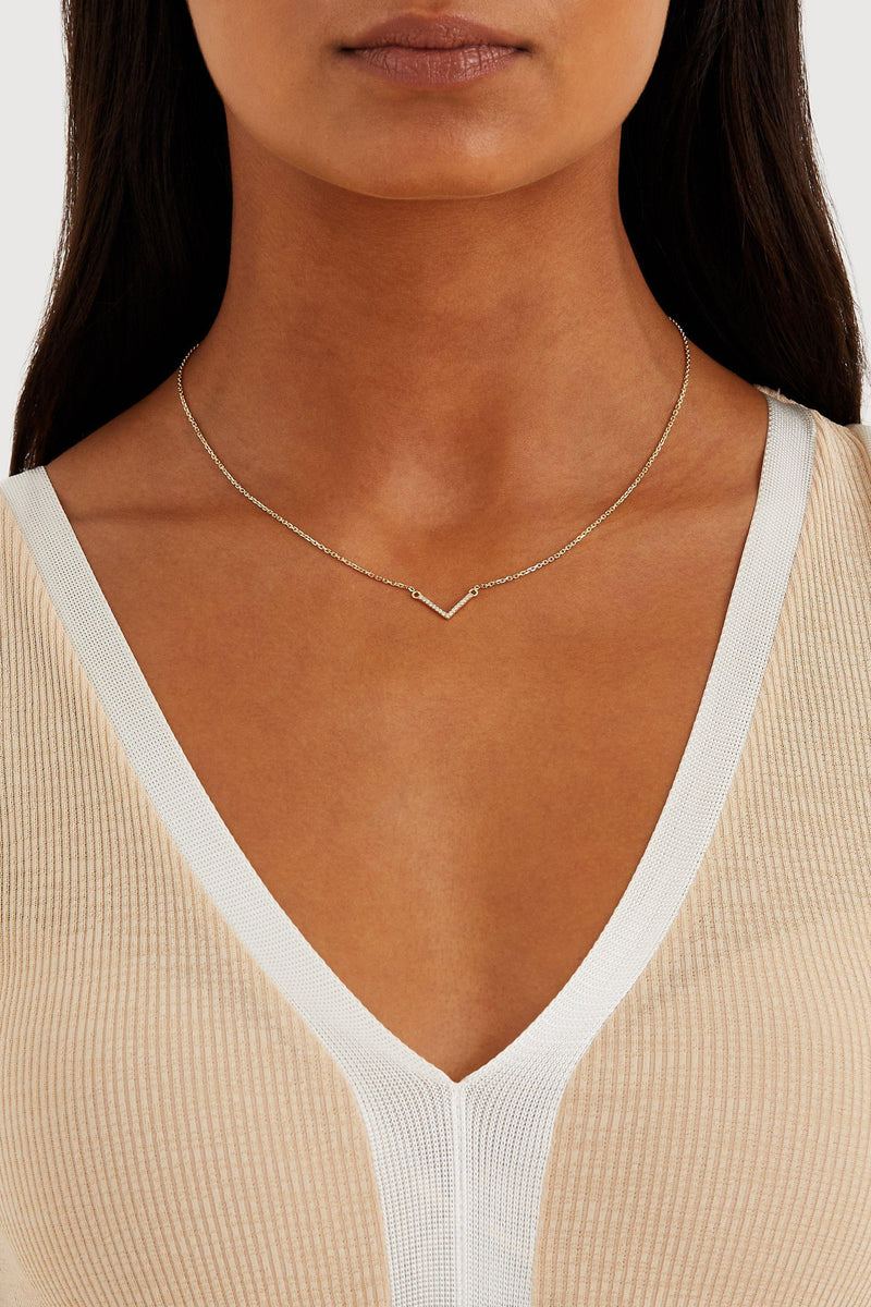 V Necklace - Solid 14k Gold - Stephanie Grace Jewellery
