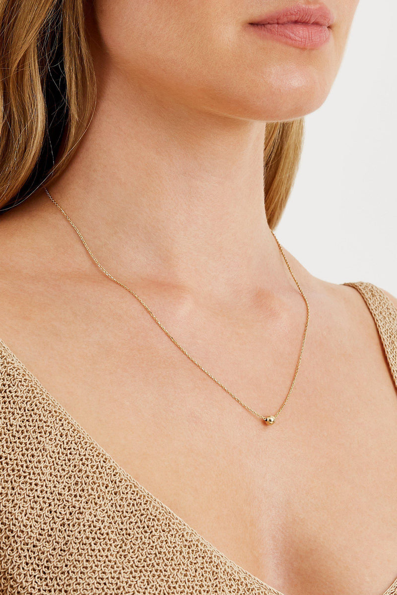 Bead Necklace - Solid 14k Gold - Stephanie Grace Jewellery