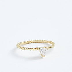 Triangle Twist Ring - Solid 14k Gold - Stephanie Grace Jewellery