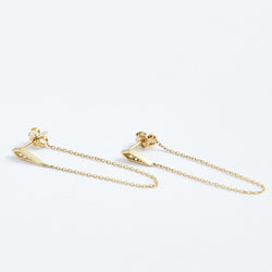Kite Chain Studs - Solid 14k Gold - Stephanie Grace Jewellery